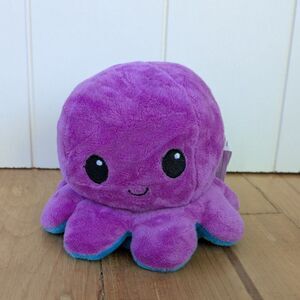 TeeTurtle Reversible Octopus Plushie - Purple and Blue - 4" x 5"